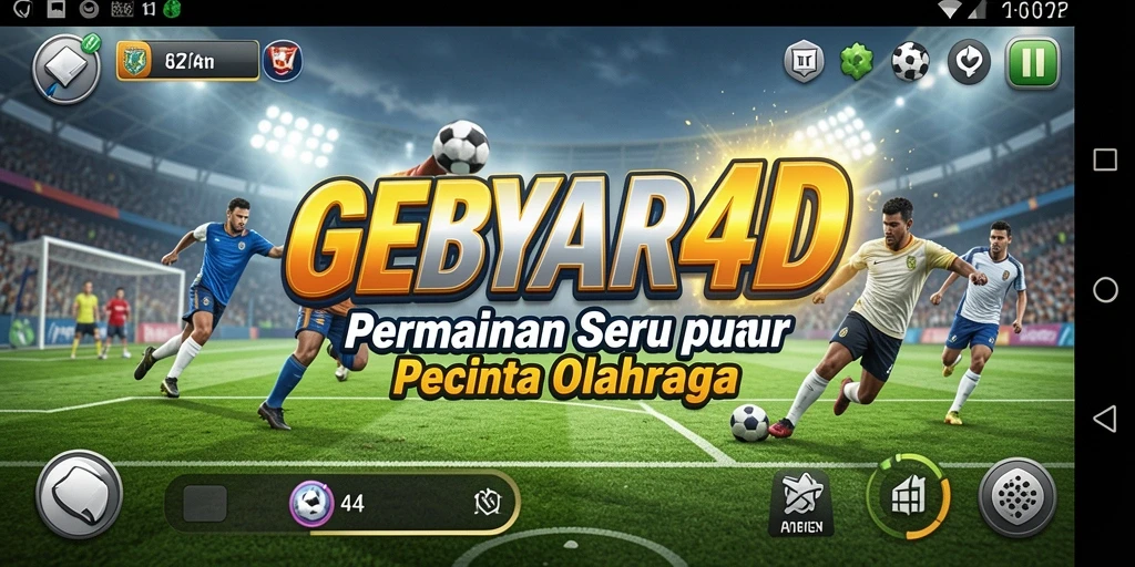 Tampilan gameplay seru di GEBYAR4D dengan aksi olahraga yang mendebarkan.
