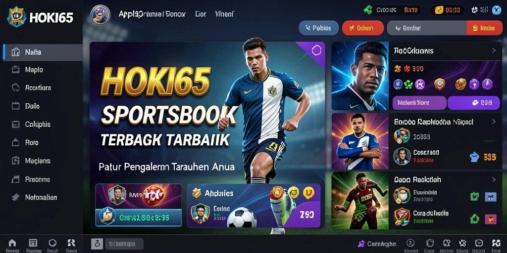 Tampilan layar utama HOKI65 dengan fitur taruhan olahraga.
