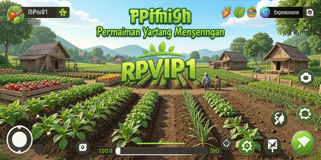 Tampilan gameplay RPVIP1 dengan aktivitas bertani yang seru.